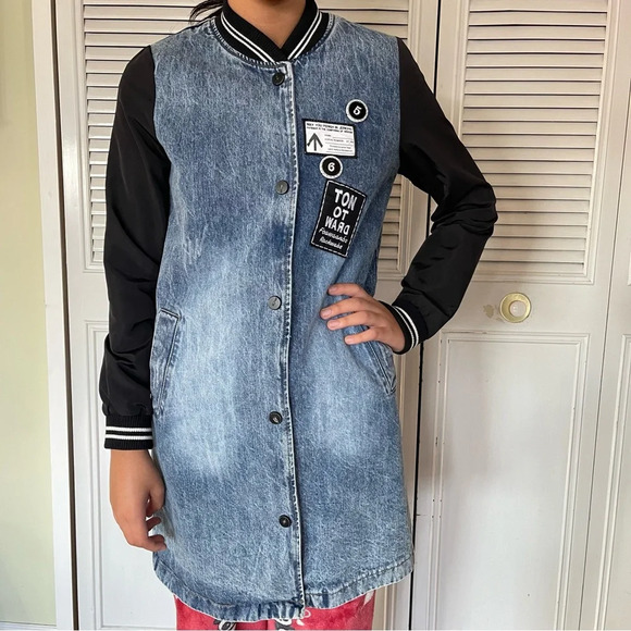 Dennim Patch’s  Long Jacket Women size Small - Picture 1 of 13